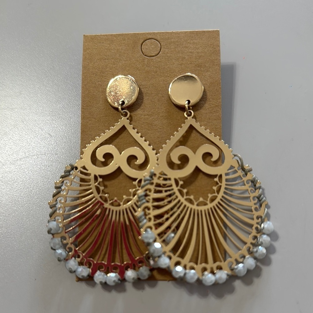Elegant Gold and Silver Filigree Earrings
